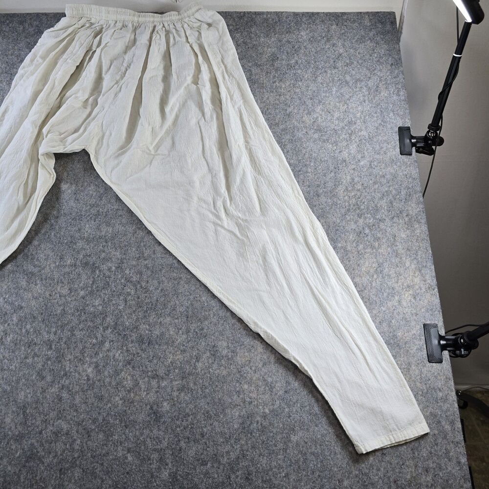 Vintage International Male XXL Harem Pants Ivory Drop Crotch 100% Cotton USA - Picture 10 of 11